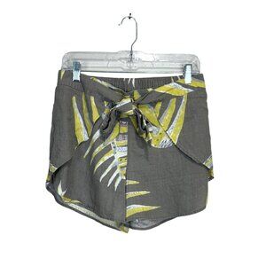 Patagonia Women's Leafy Tie Shorts Tropical Print Hemp Blend Size M